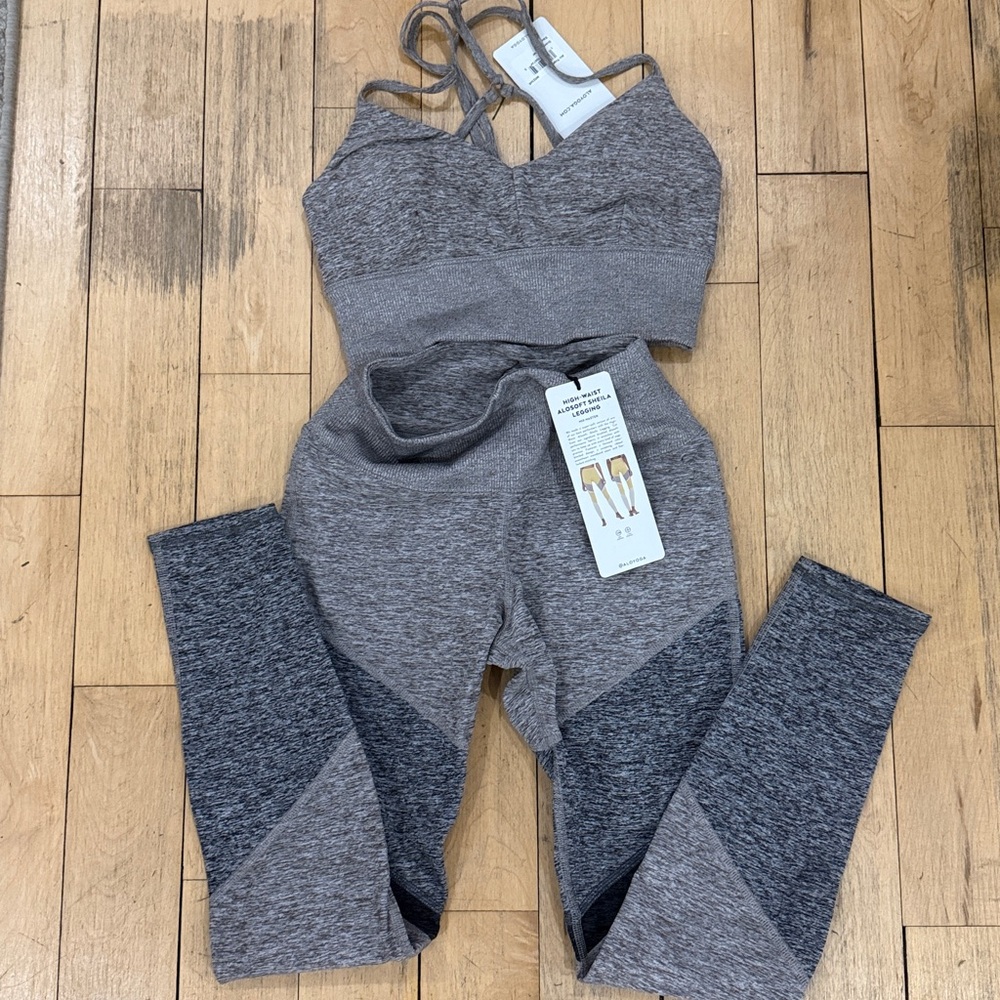 Alo Alosoft Gravel Heather/Dove Grey Heather Set XS